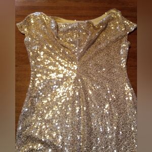 Gold Sequin Full Length Dress Size Large
